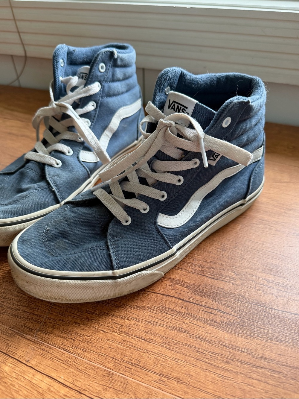 Vans Kids High-Top Sneakers in Navy and White